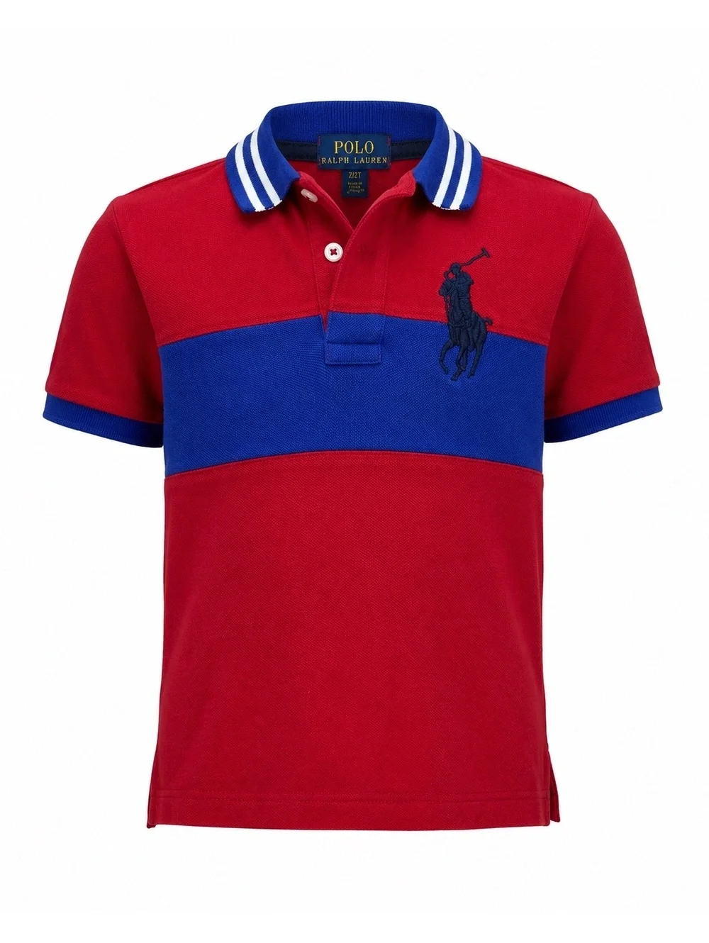 Polo Ralph Lauren Boys Big Pony Polo Shirt Red Blue Stripe  2T Class Of 67